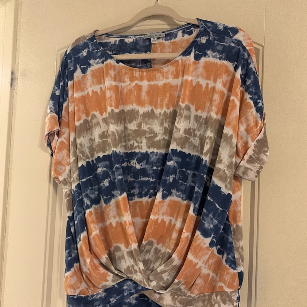 White birch tie die blouse size medium